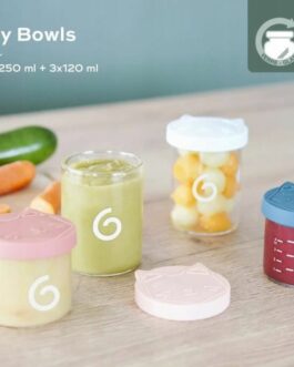 Szklane pojemniki z silikonowymi pokrywkami Babymoov 9szt – powystawowe